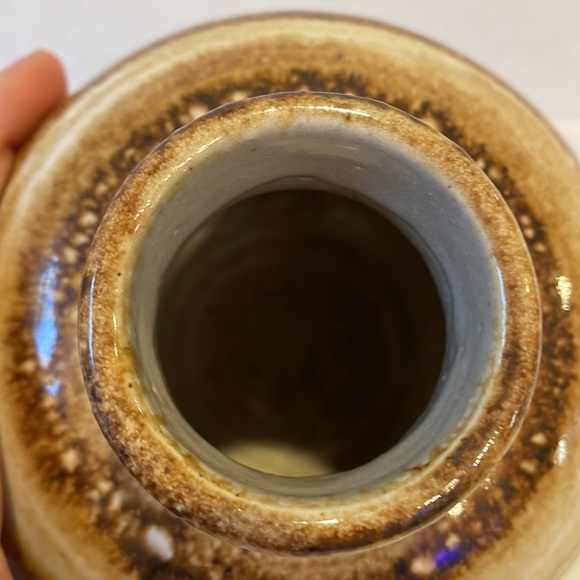 Mid-Century Modern Zaalberg Pottery Holland Small Earthenware Neutral Vase - Picture 8 of 9